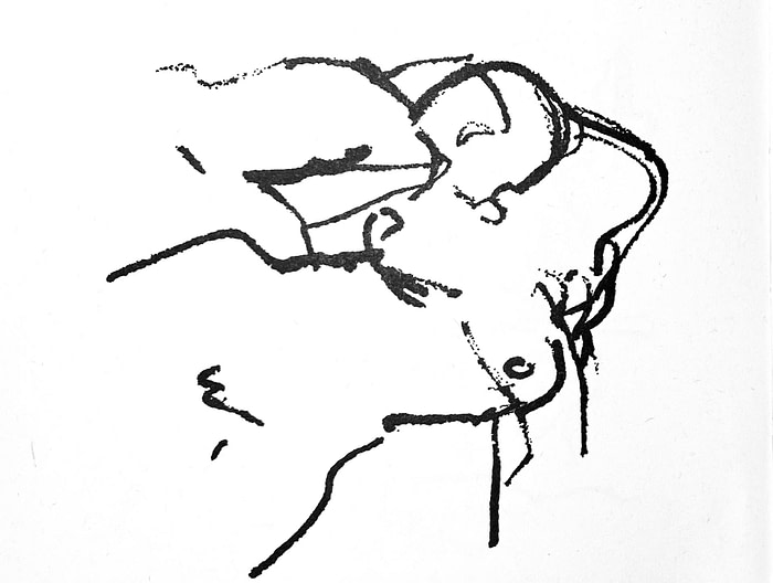 deux-corps-eric-johannesson Deux amants. Dessin d'Eric Johannesson. Pour illustrer le poème "Song" écrit par Allen Ginsberg.